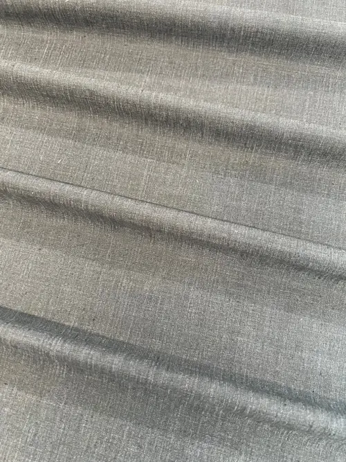 Grey Printed Hemp and Recycle Poly Fabric