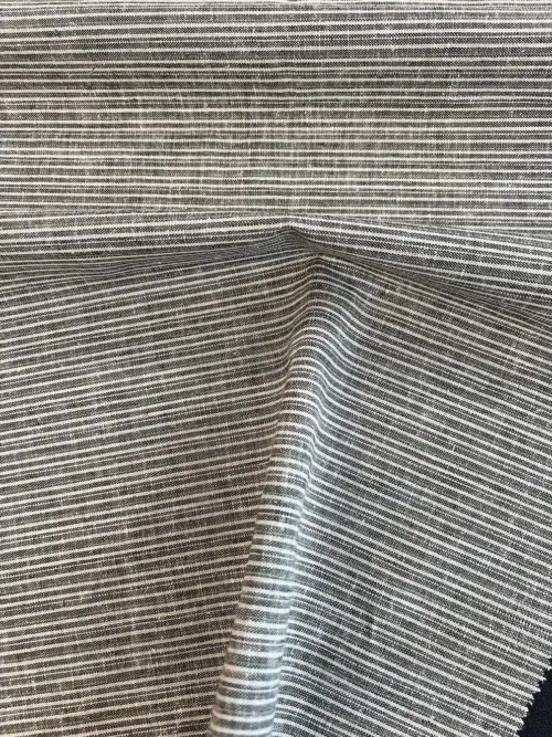 Yarn Dyed Stripe Hemp and Organic Cotton Fabric