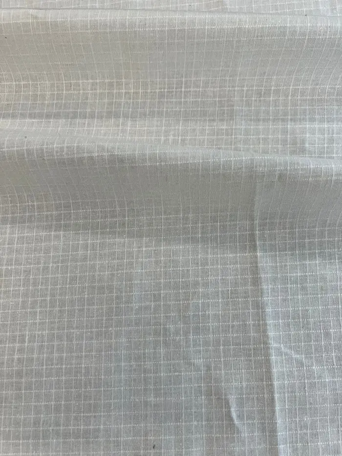 White Lattice Hemp and Organic Cotton Fabric
