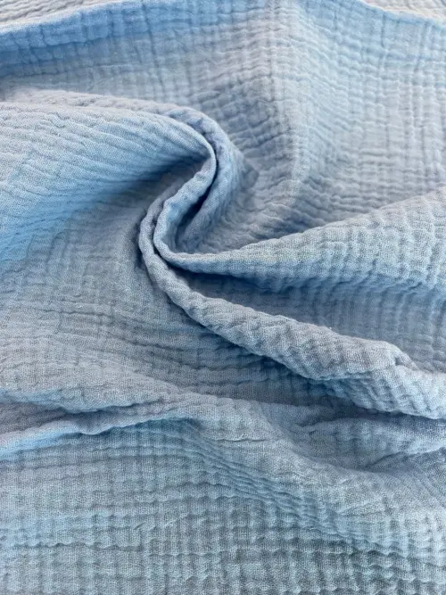 100% Organic Cotton Double Gauze Fabric – Azure