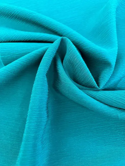 Aqua Silk Crinkle Fabric
