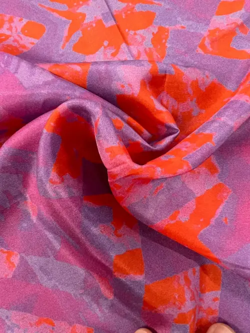 8MM Silk Habotai Fabric - Clash of Colour Printed