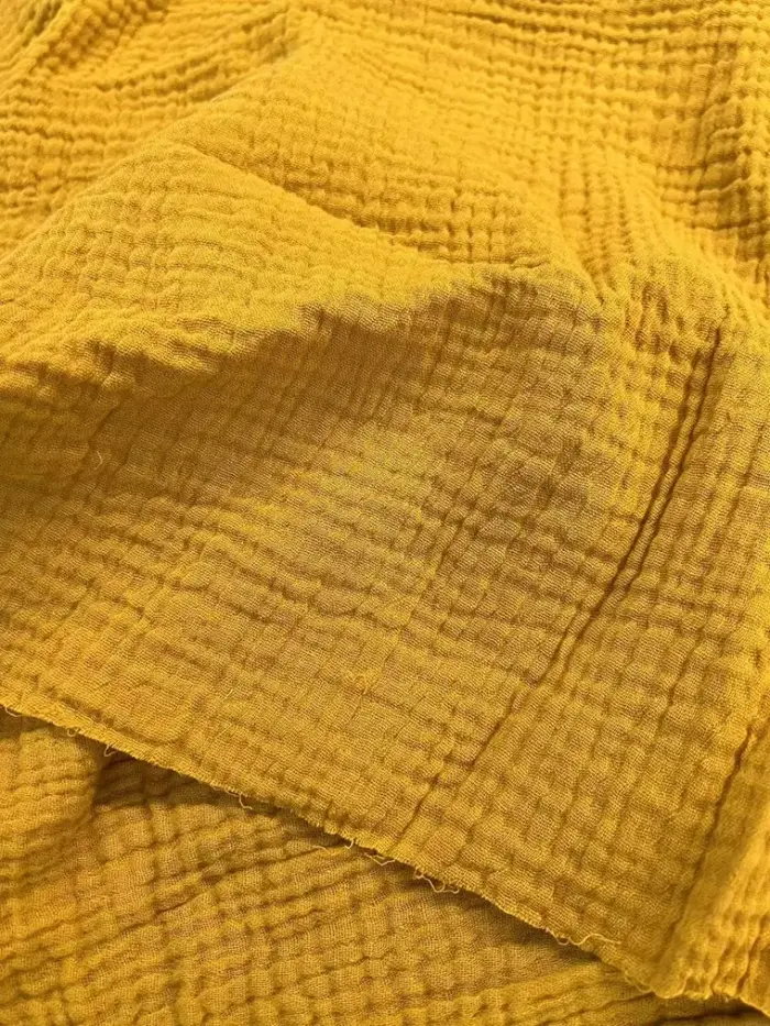 Mustard Cotton Double Gauze Fabric