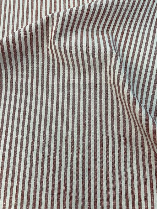 B/W Vertical Stripes Hemp and Organic Cotton Fabric