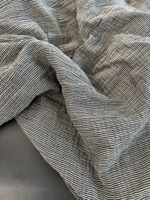 VTX-C051 Black Natural Cotton Double Gauze Fabric