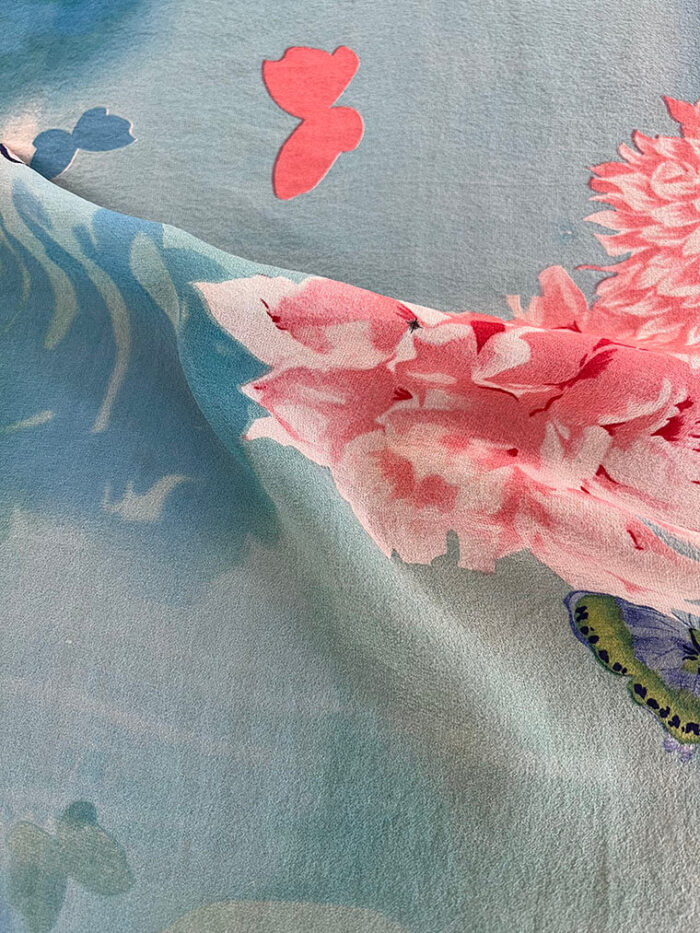12MM Cloud Print Silk Georgette Fabric