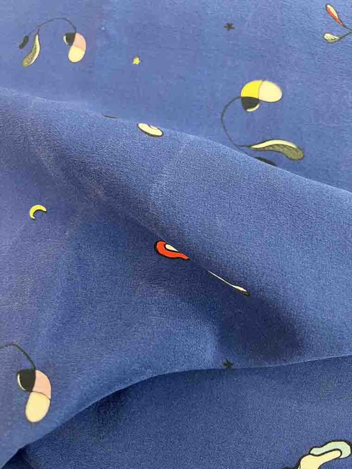 Sand Washed Printed 14MM Silk Crepe De Chine Fabric