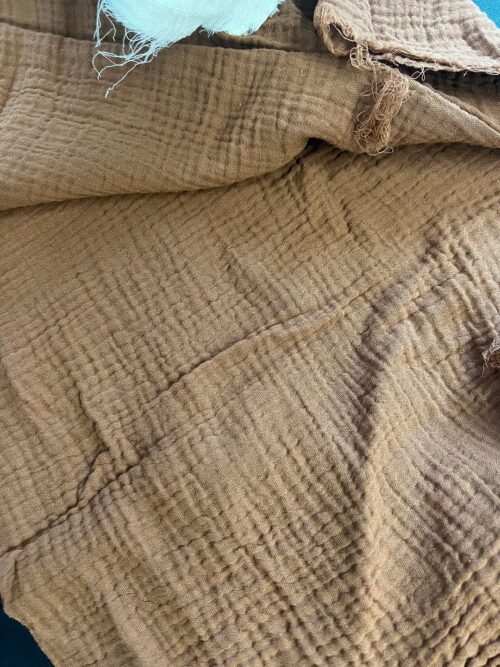 100% Organic Cotton Double Gauze Fabric – Cinnamon