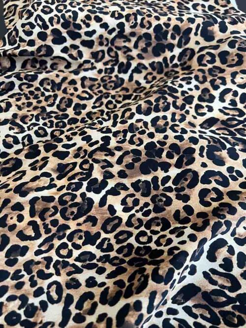 Leopard Print 18MM Silk Crepe De Chine Fabric