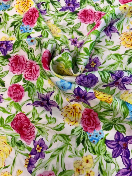 16MM Silk Charmeuse Fabric - Floral design
