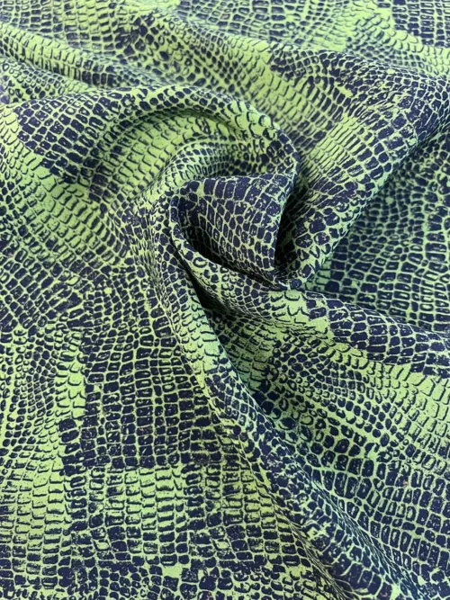 Crepe De Chine Silk Printed Fabric - Snake skin