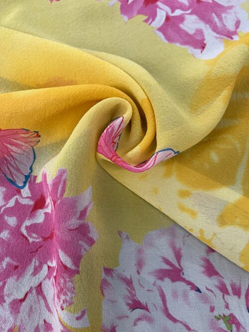 Jasmine Design Printed Silk Georgette Fabric 8MM