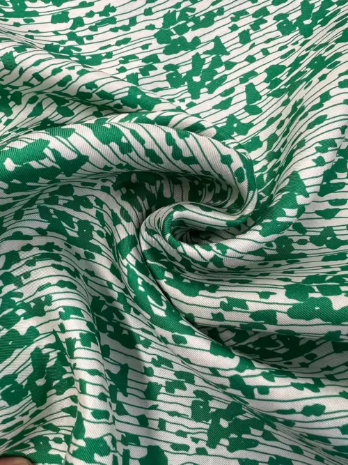 Silk Twill Fabric - Leaves Printed