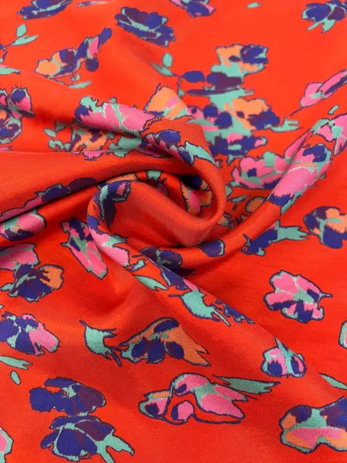 Silk Twill Printed Fabric – Floral